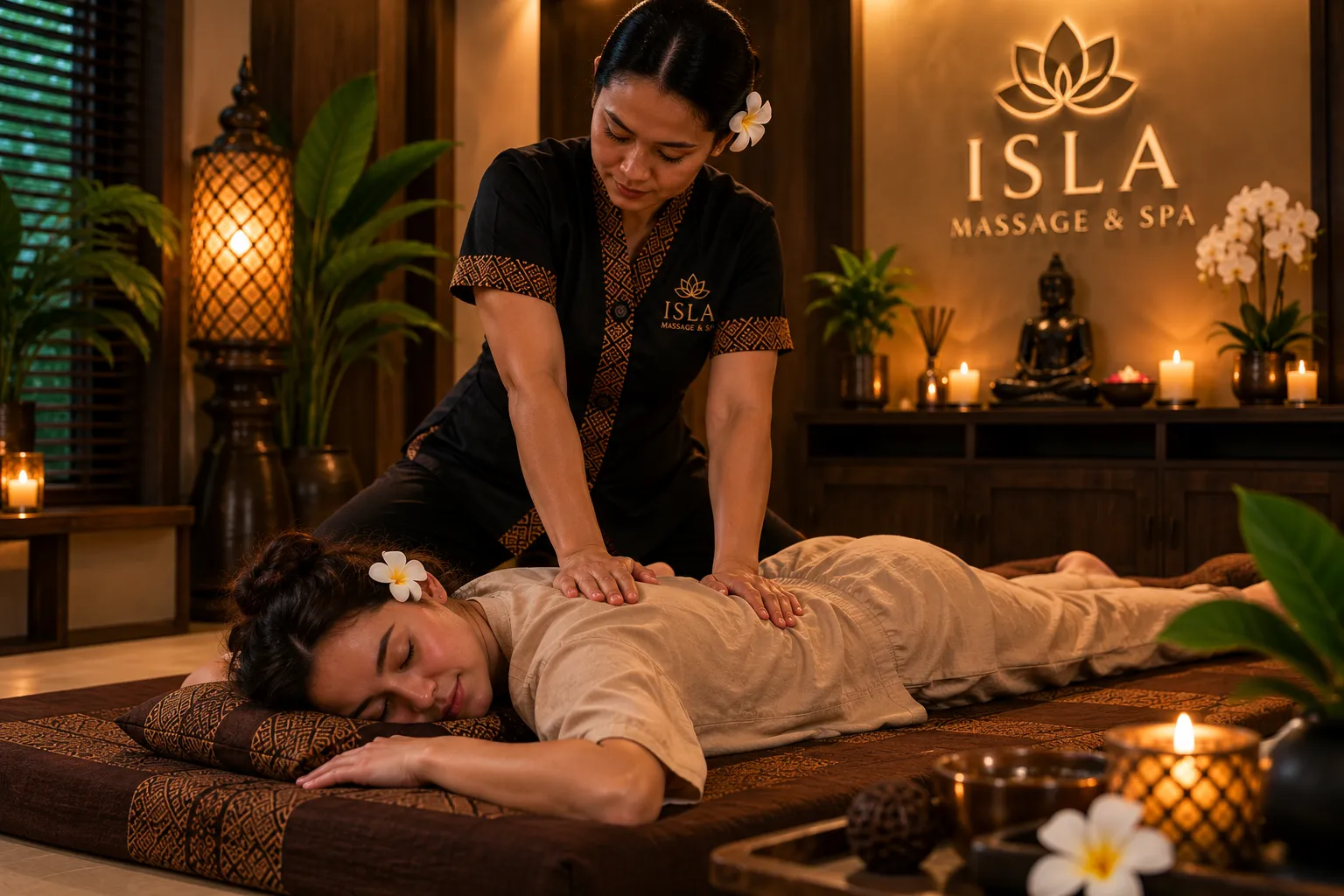 Masaż tajski wykonywany w ISLA Massage & Spa Warszawa